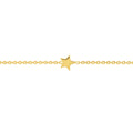 14K Yellow Gold 6 Mini Star Station Adjustable Anklet w/ Pear Lobster, Gift For Her, Handmade Jewelry, Anklets For Women