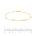 14K Yellow Gold 1/20ct Diamond Drape Anklet 10