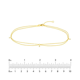 14K Yellow Gold 1/20ct Diamond Drape Anklet 10", Dainty Gold Jewelry, Minimalist, Gift For Her, Handmade Jewelry, Anklets For Women