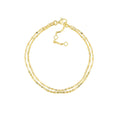 14K Yellow Gold Valentino & Hammered Forzentina Chain Adjustable 10