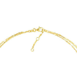 14K Yellow Gold Valentino & Hammered Forzentina Chain Adjustable 10", Gift For Her, Handmade Jewelry, Anklets For Women