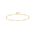 14K Yellow Gold 3mm Disco Bead Rolo Chain Anklet 10