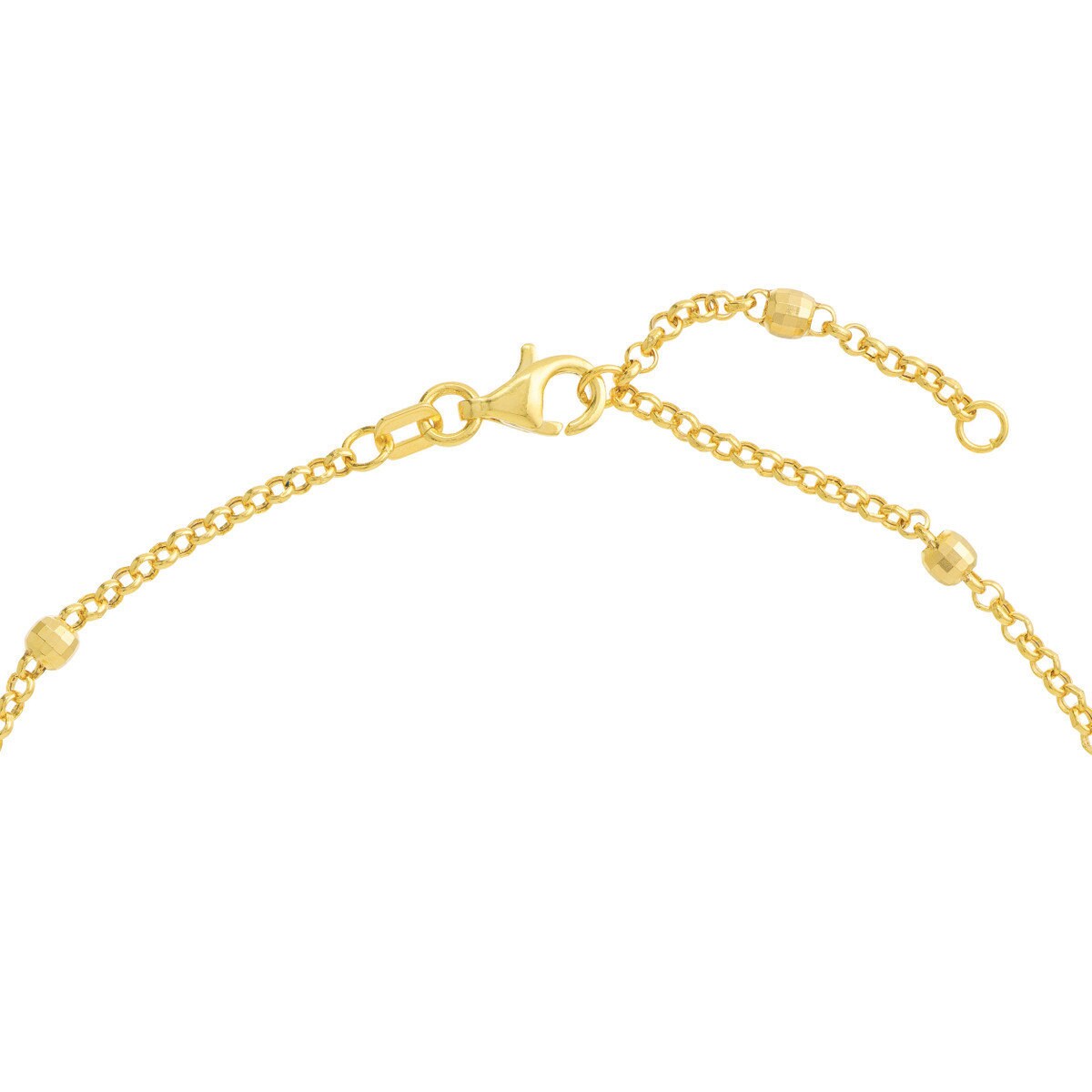 14K Yellow Gold 3mm Disco Bead Rolo Chain Anklet 10" Long, Gold Jewelry, Minimalist, Gift For Her, Handmade Jewelry, Anklets For Women