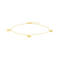 14K Yellow Gold Elephant Trio Adjustable Anklet 10