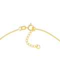 14K Yellow Gold Open CZ Heart Multi Dangle Adjustable Anklet 10