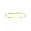 14K Yellow Gold 4mm Full Disk Adjustable Anklet 10