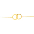 Dainty 14K Yellow Gold Intertwined Circles Adjustable Anklet,10