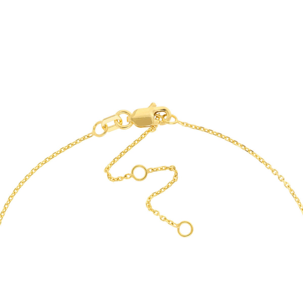 Dainty 14K Yellow Gold Intertwined Circles Adjustable Anklet,10" Long, Gift For Her, Handmade Jewelry, Anklets For Women