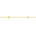 14K Yellow Gold Diamond Cut Bead Station Adjustable Anklet 10