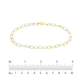 14kt Yellow-white Gold Two-Tone Oval Stamping Link Chain Anklet,10