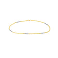 14kt Two-Tone Gold 2.2mm Mariner Chain Anklet with Staple Bars 9.5