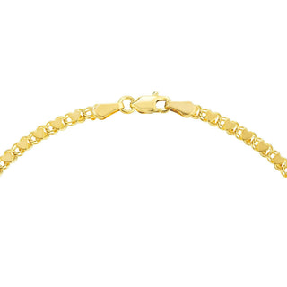 14kt Yellow Gold 3.0mm Mirror Heart Chain Anklet,10" Long, Gold Jewelry, Minimalist, Gift For Her, Handmade Jewelry, Anklets For Women