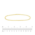 14kt Yellow Gold 3.0mm Mirror Heart Chain Anklet,10