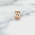 14K Rose Gold 7mm Faceted Diamond Cut Ball Stud Earring, Real Gold Earrings, Ball Earrings, Round Earrings, Women