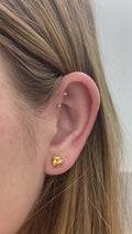 Love Knot Stud Earrings, 14K Yellow Gold, 7mm & 9mm, Secure Push Back