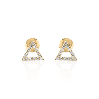 Open Triangle Diamond Stud Earrings In 14K Gold