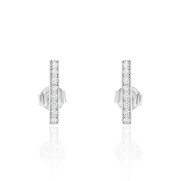 Diamond Bar Stud Earrings In 14K Gold