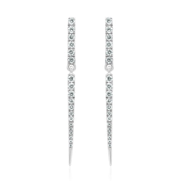 Linear Diamond Bar Dangle Earrings 14K Gold