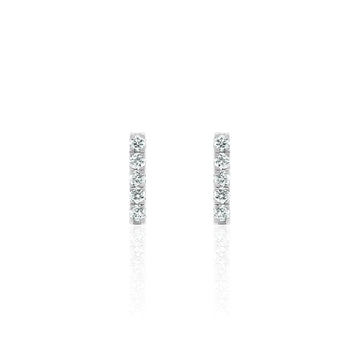 Diamond Bar Stud Earrings In 14K Gold