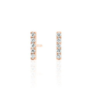 Diamond Bar Stud Earrings In 14K Gold