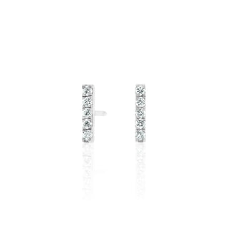 Diamond Bar Stud Earrings In 14K Gold