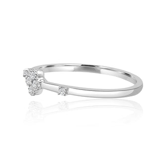 Four Leaf Clover Ring With Diamonds In 14K White Gold