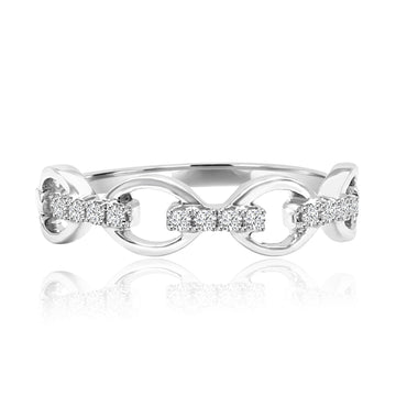 Art Deco Inspired Diamond Band In 14K White Gold