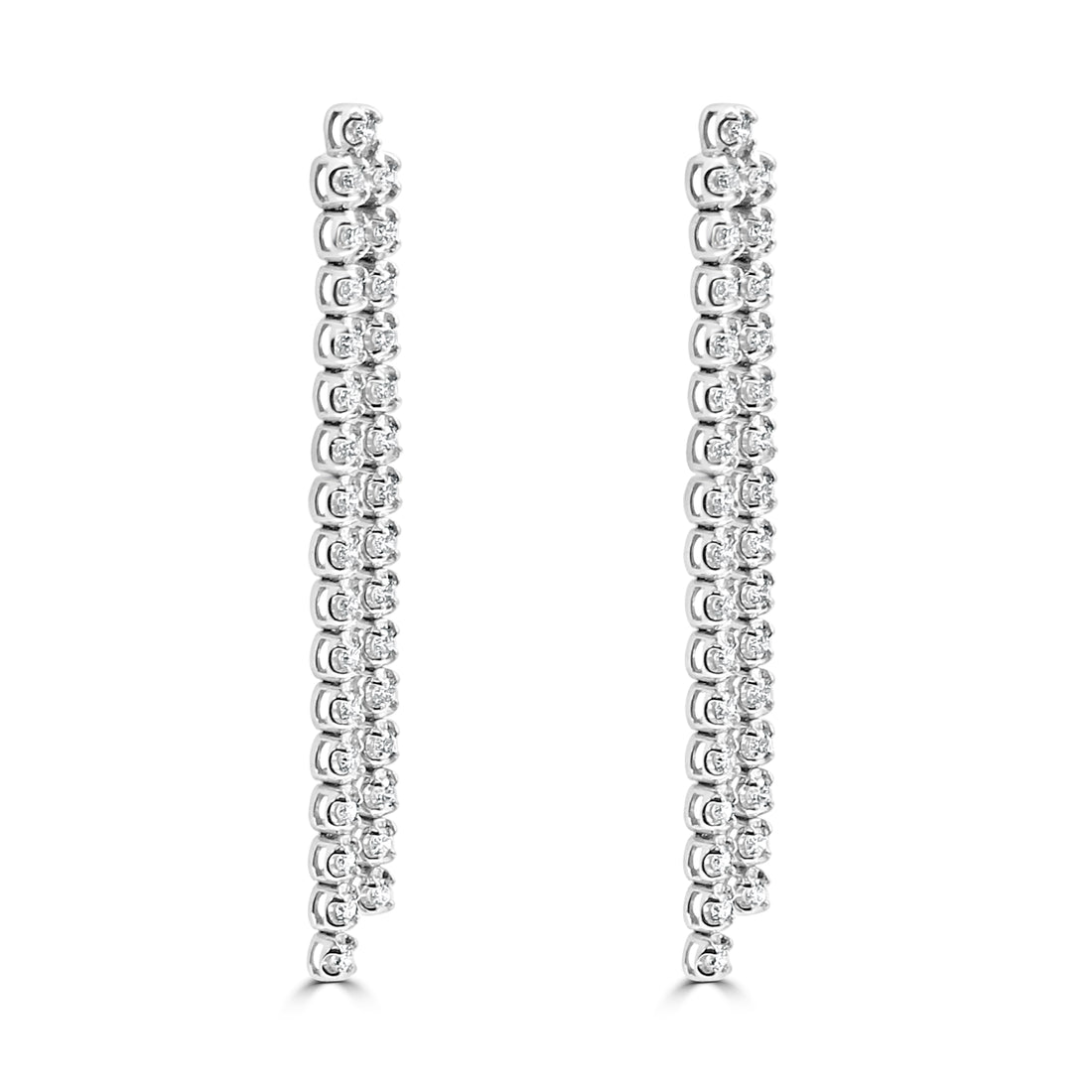 14K White Gold Diamond Drop Earrings