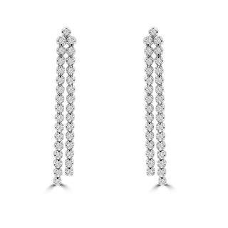 14K White Gold Diamond Drop Earrings