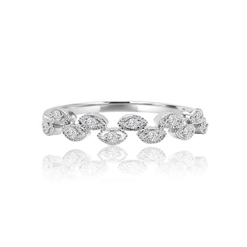 Scattered Diamond Ring In 14K White Gold