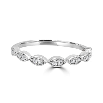 Delicate Art Deco Inspired Diamond Band In 14K White Gold