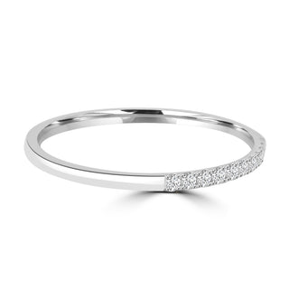 Half Eternity Diamond Wedding Band In 14K White Gold