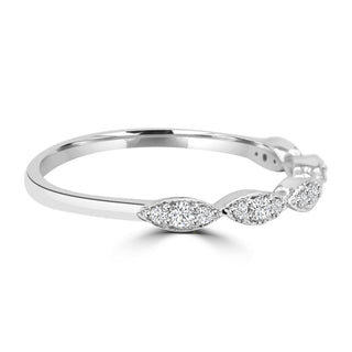 Art Deco Inspired Delicate Diamond Band In 14K White Gold