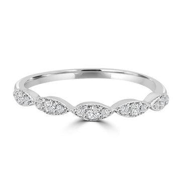 Art Deco Inspired Delicate Diamond Band In 14K White Gold