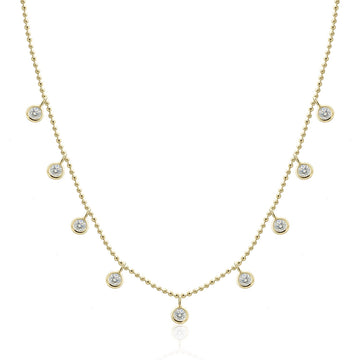 Diamond Dangle "Cleopatra" Necklace 14K Gold Length Adjustable