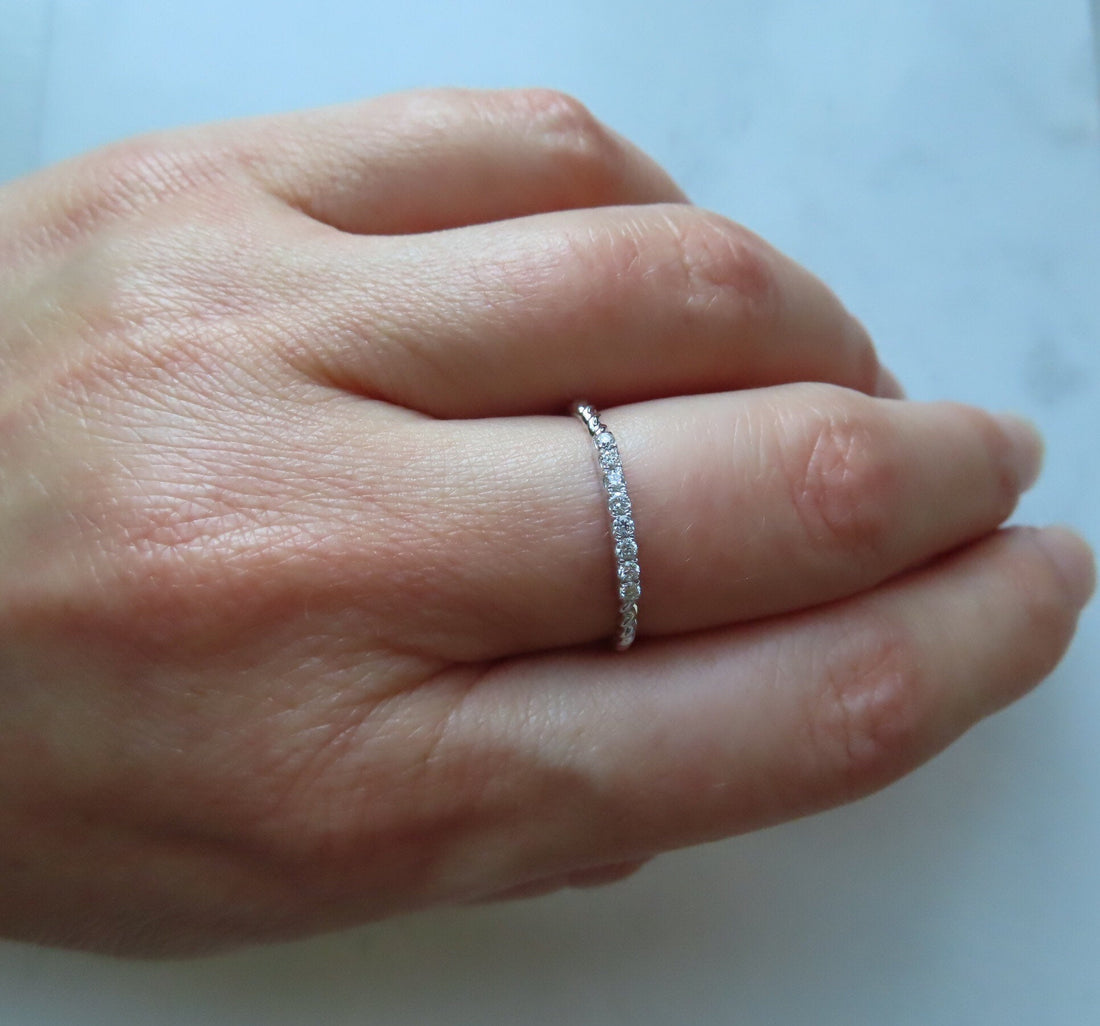 Twisted Rope Diamond Wedding Band In 14K White Gold