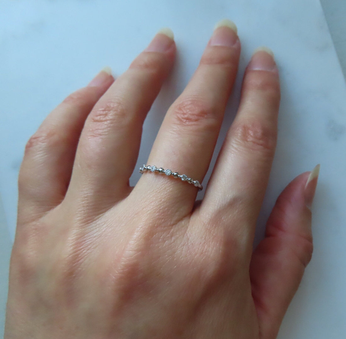 Diamond Stackable Band In 14K White Gold