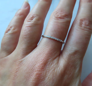 Half Eternity Diamond Wedding Band In 14K White Gold