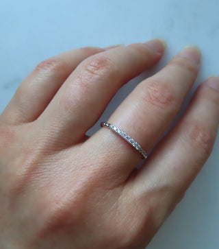 Twisted Rope Diamond Wedding Band In 14K White Gold