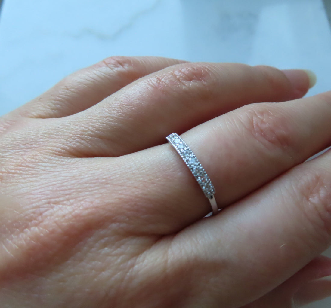 Stackable Diamond Wedding Band in 14K White Gold